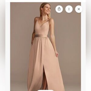 Double Spaghetti Strap Charmeuse Bridesmaid Dress
 	Style: F20346